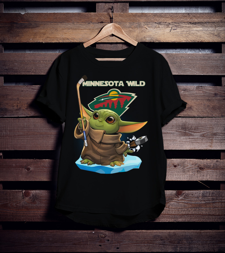 Minnesota Wild Baby Yoda Hockey NHL T-Shirt