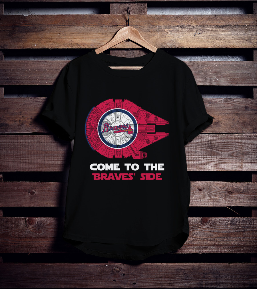 Come To The Braves' Side Millennium Falcon Atlanta Braves MLB T-Shirt