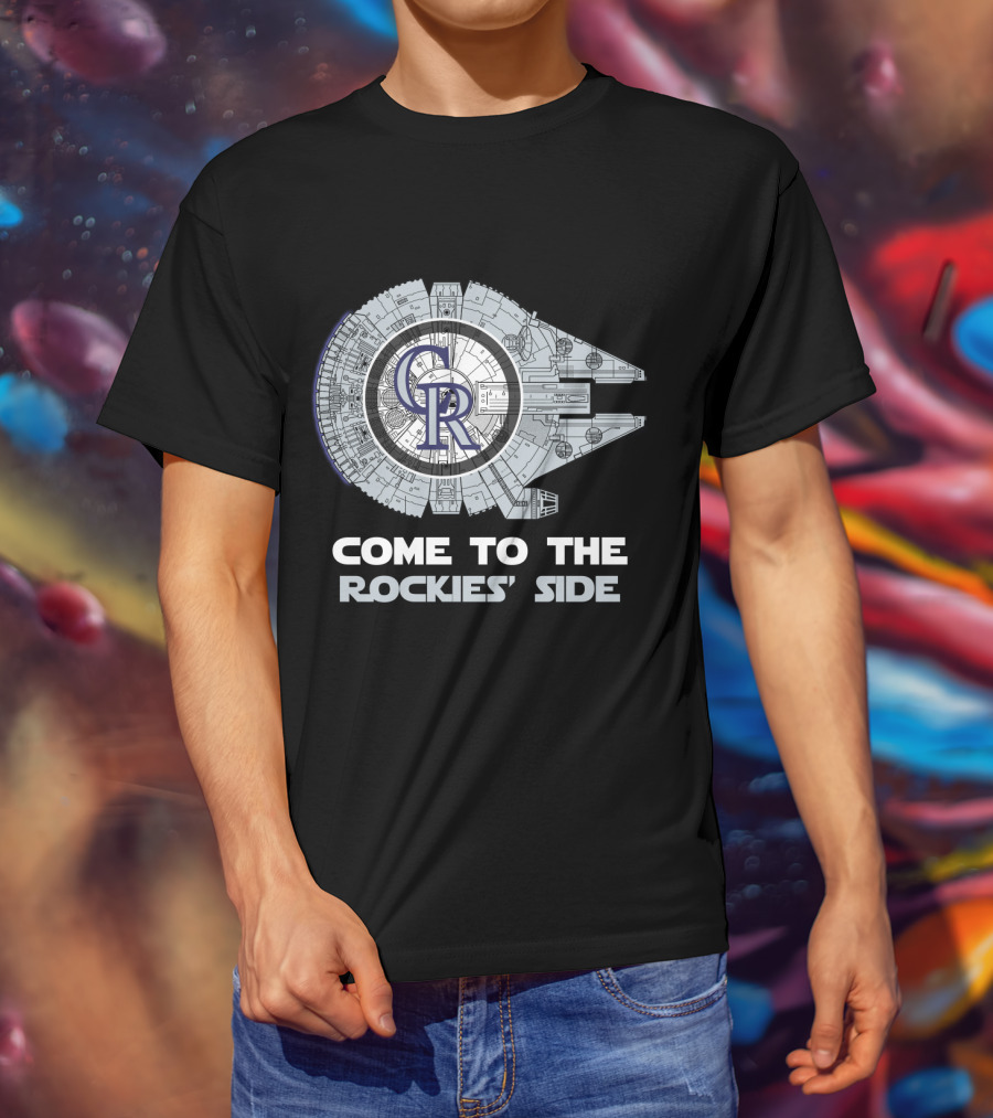 Come To The Rockies' Side Colorado Rockies Millennium Falcon MLB T-Shirt