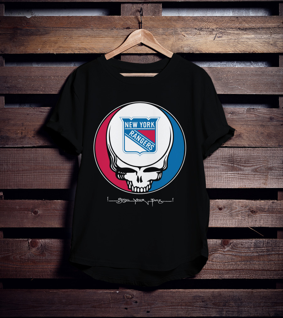 New York Rangers Steal Your Face Grateful Dead Skull T-Shirt