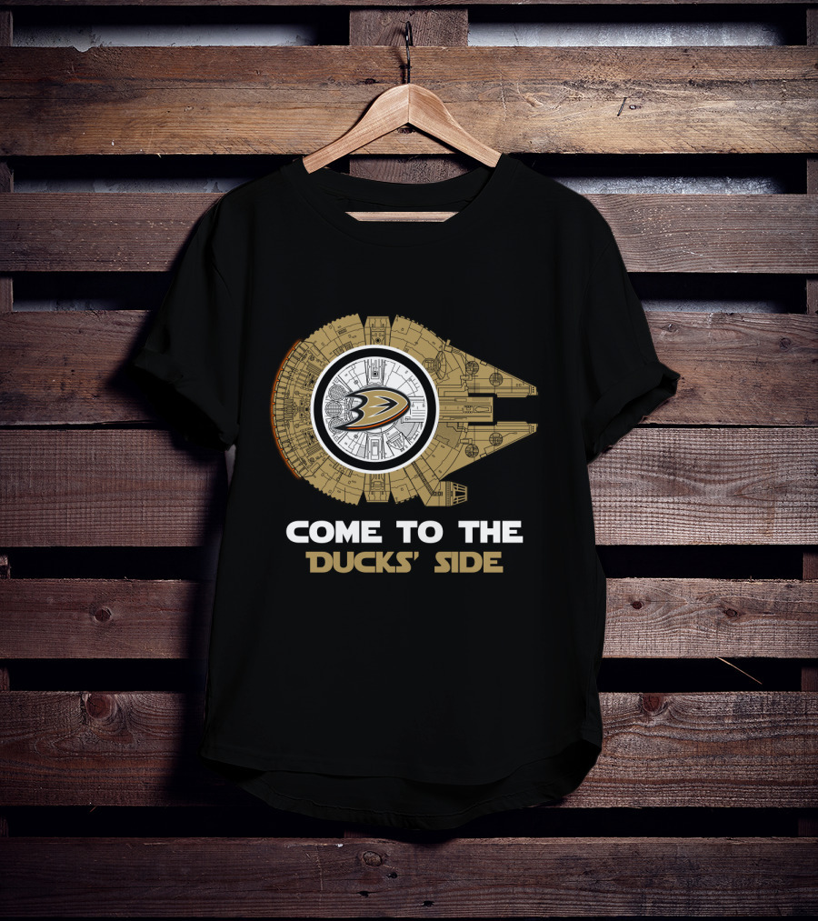 Anaheim Ducks Come To The Ducks' Side Millennium Falcon T-Shirt