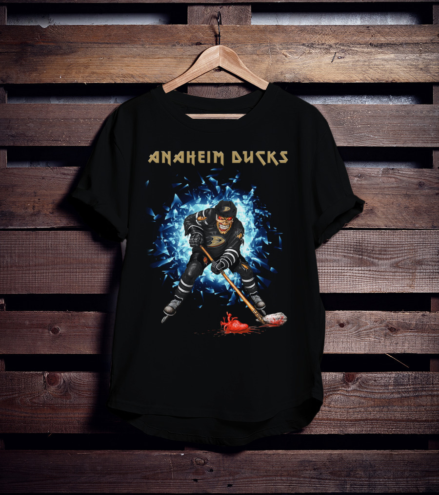 Anaheim Ducks Hockey Skeleton Dynamic Action T-Shirt