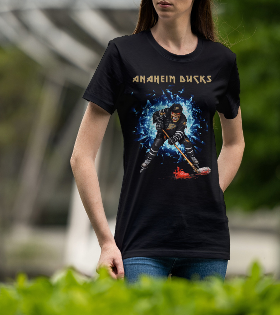 Anaheim Ducks Hockey Skeleton Dynamic Action T-Shirt
