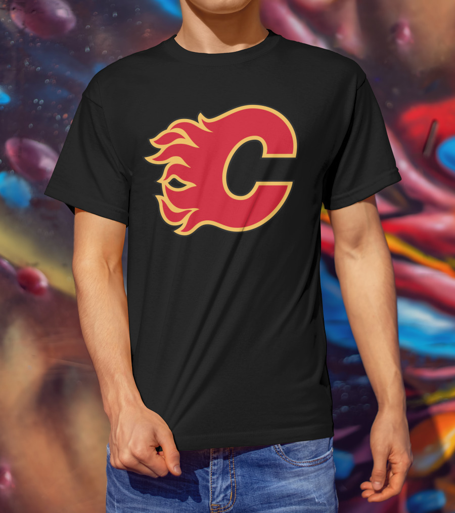 Calgary Flames Hockey Team Fiery T-Shirt