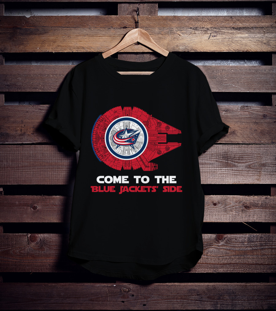 Columbus Blue Jackets Come To The Blue Jackets' Side Millennium Falcon T-Shirt