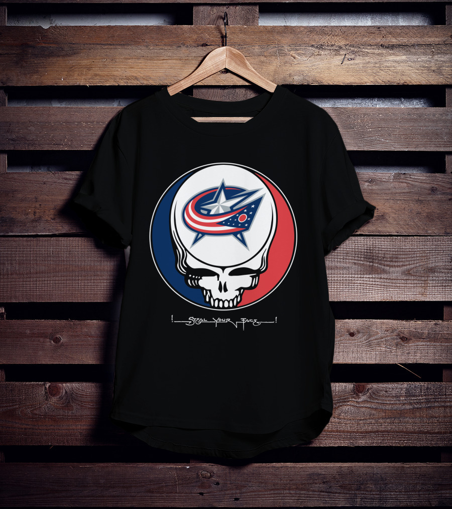 Steal Your Face Grateful Dead Columbus Blue Jackets T-Shirt
