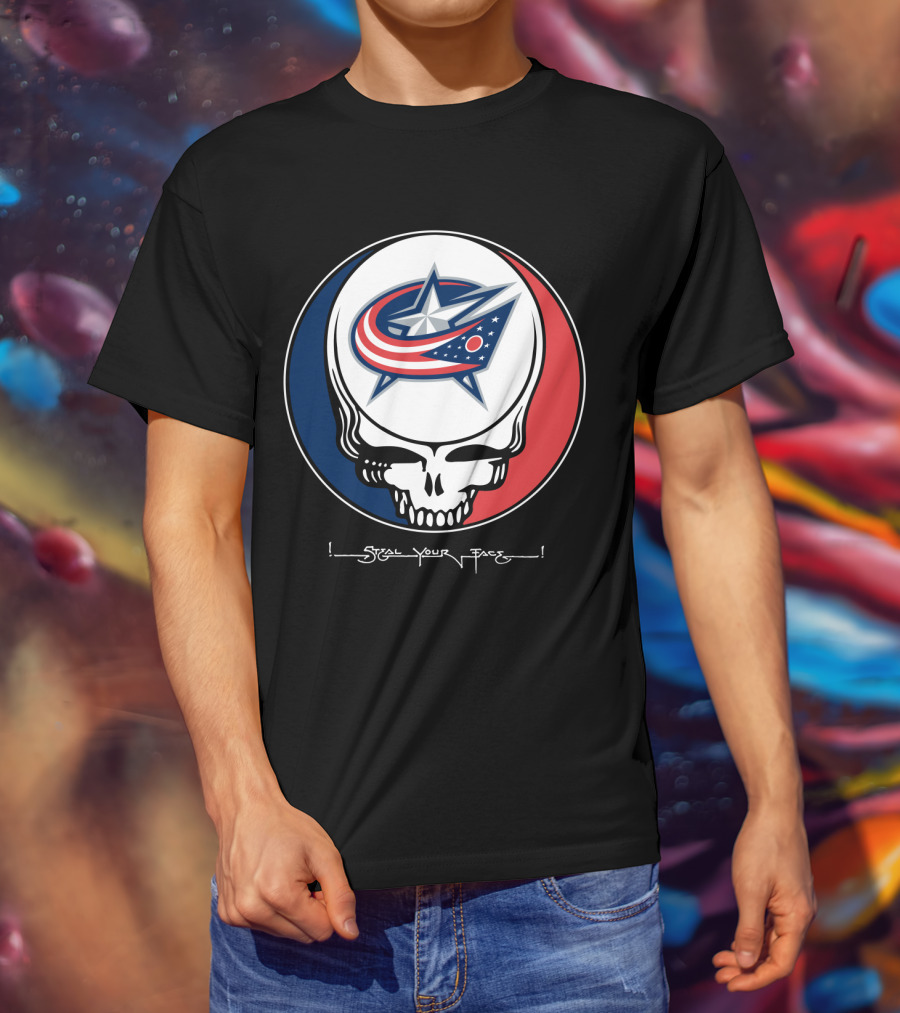 Steal Your Face Grateful Dead Columbus Blue Jackets T-Shirt