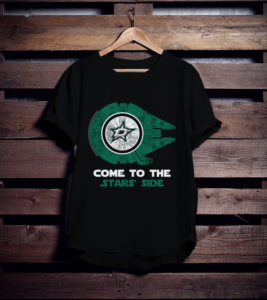 Come To The Stars' Side Dallas Stars Millennium Falcon T-Shirt