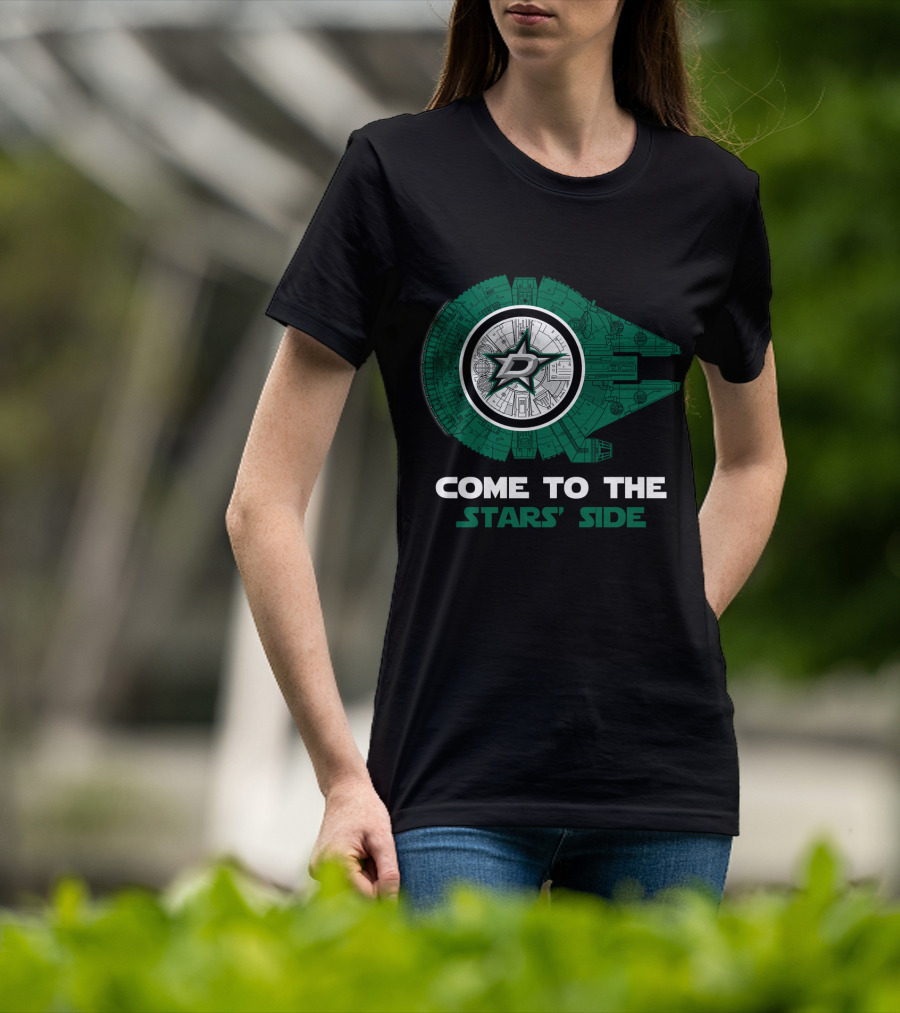 Come To The Stars' Side Dallas Stars Millennium Falcon T-Shirt