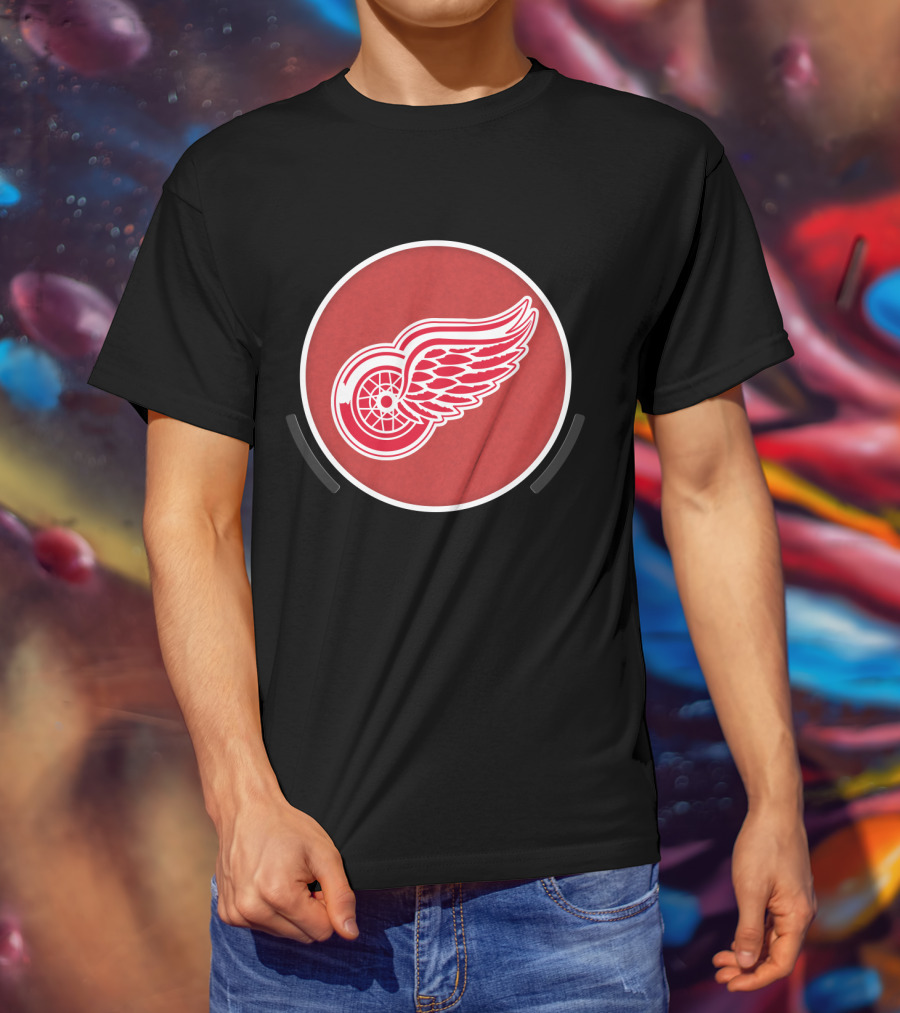 Power Decal NHL Detroit Red Wings Logo Circle Emblem T-Shirt