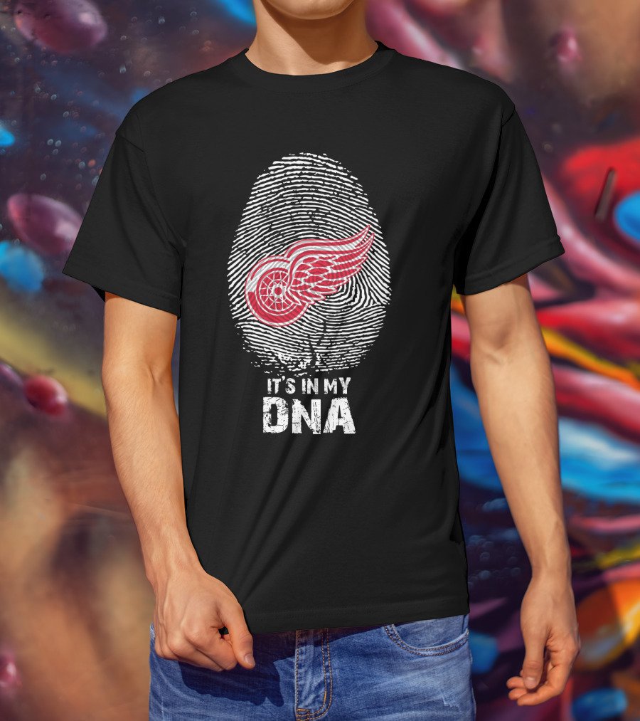 Red Wings It's In My DNA Fingerprint T-Shirt