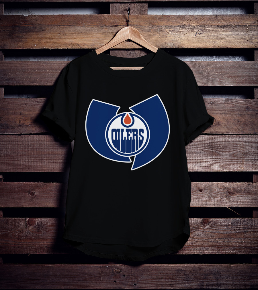 Edmonton Oilers Wu Tang Clan Logo Crossover T-Shirt