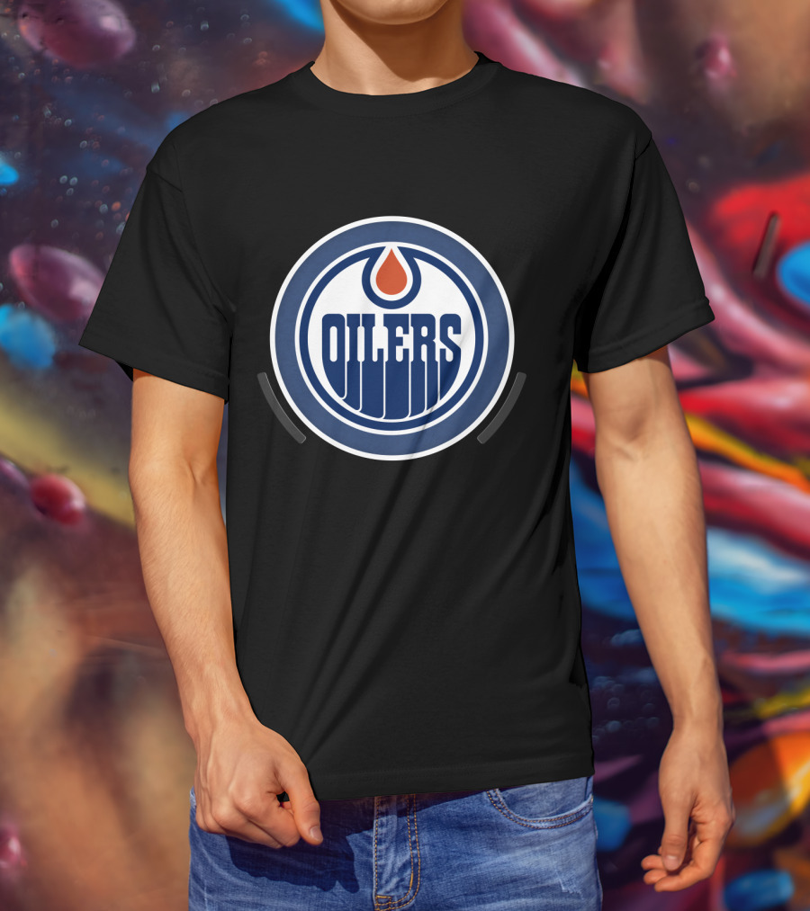 Edmonton Oilers Power Decal Logo Badge T-Shirt