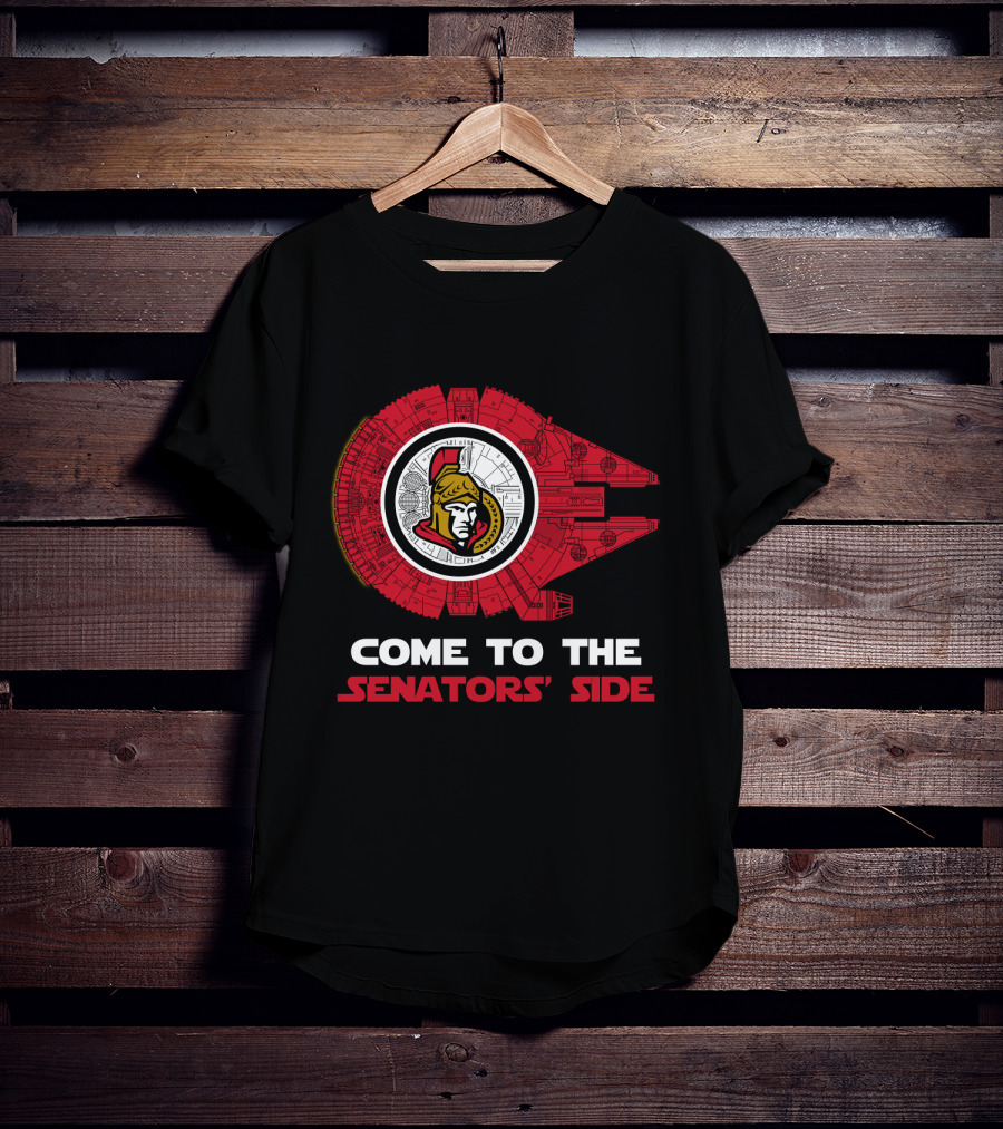 Come To The Senators' Side Ottawa Senators Millennium Falcon T-Shirt