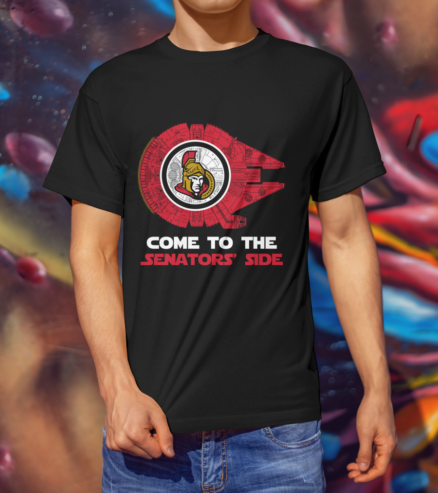 Come To The Senators' Side Ottawa Senators Millennium Falcon T-Shirt