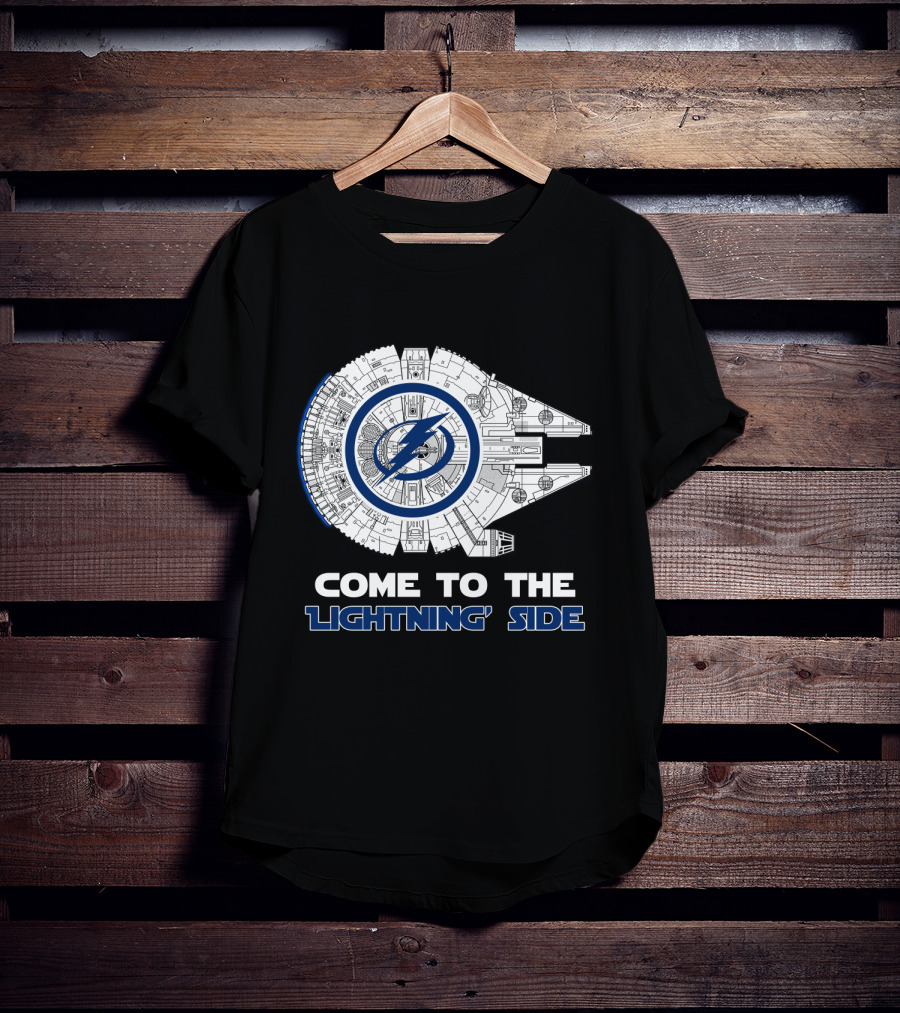 Come To The Lightning Side Tampa Bay Lightning Millennium Falcon T-Shirt