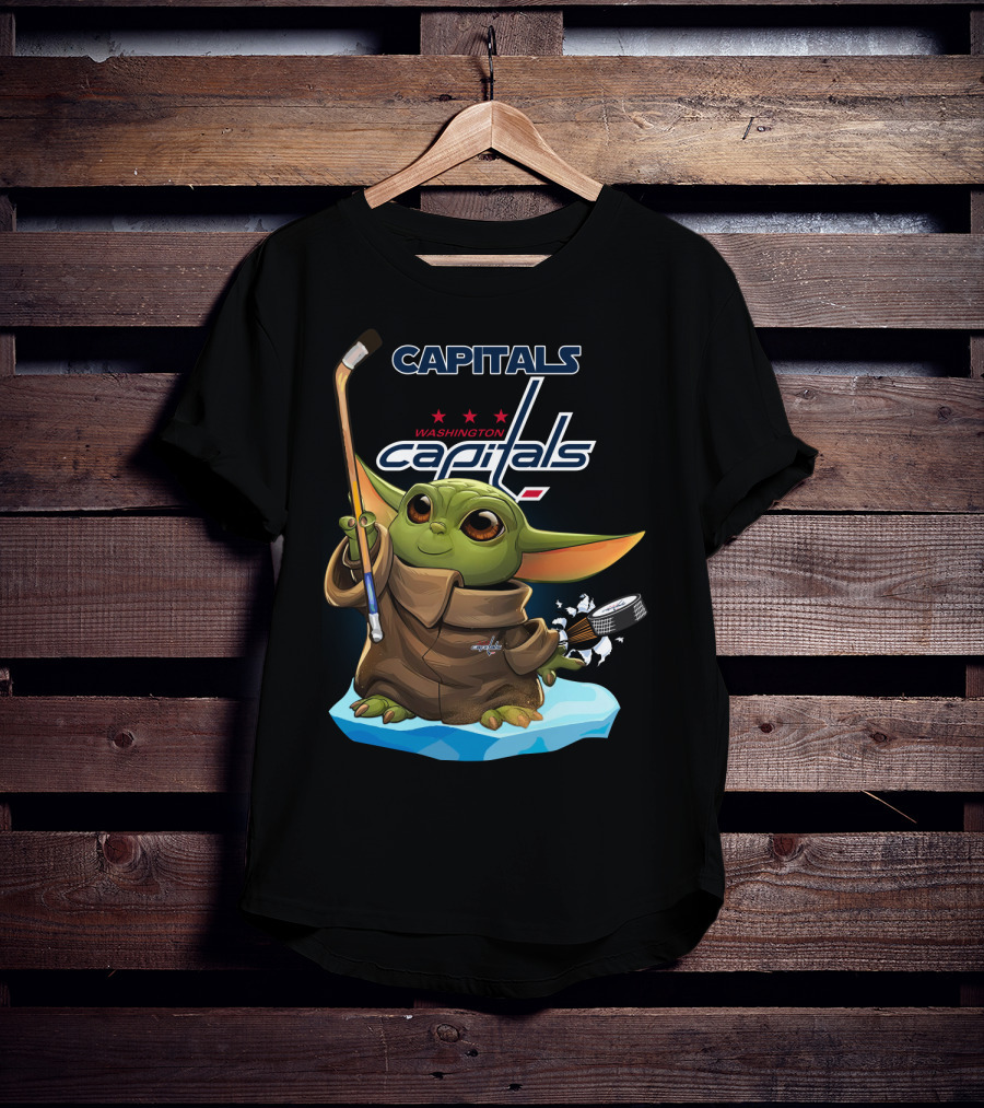Capitals Baby Yoda Washington Capitals Hockey Star Wars Mashup T-Shirt