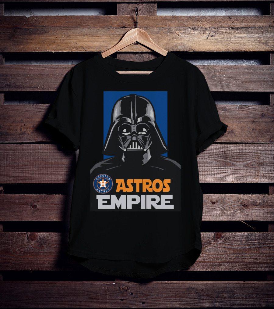 Houston Astros Empire Darth Vader Star Wars Baseball Crossover T-Shirt