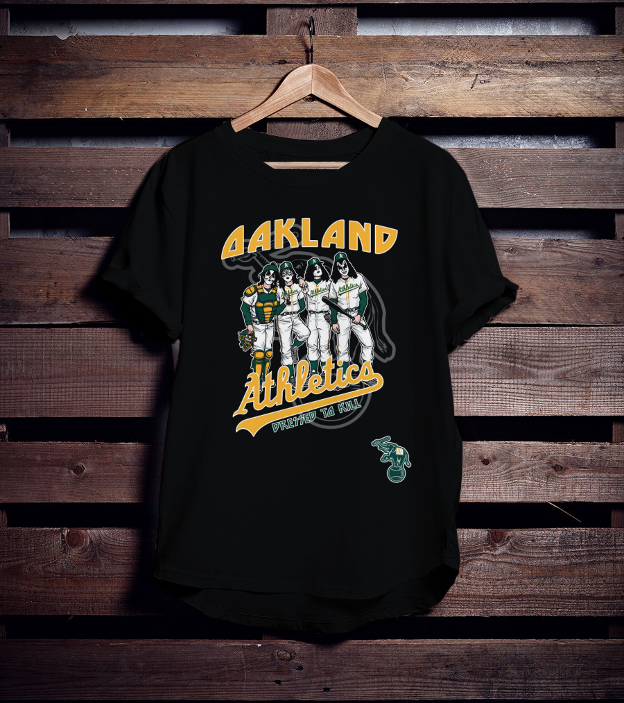 Oakland Athletics Dressed To Kill KISS Style Baseball Players T-Shirt
