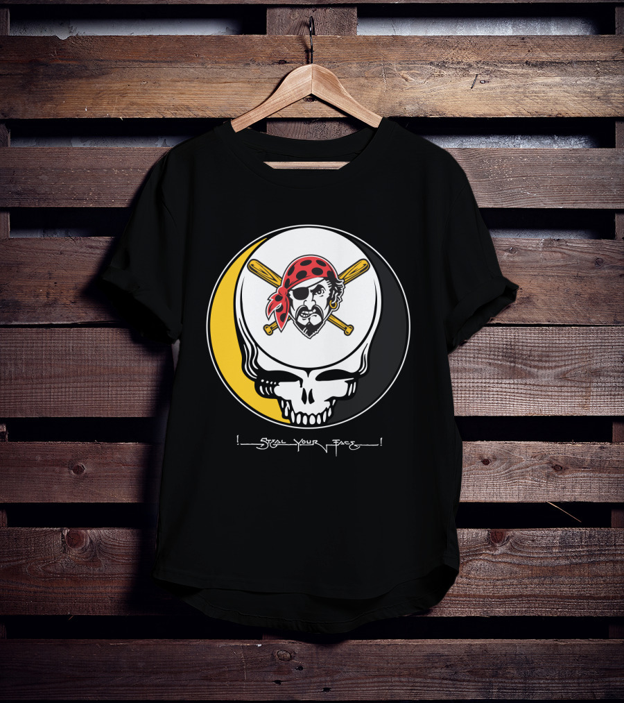 Grateful Dead Steal Your Face Pittsburgh Pirates Skull T-Shirt