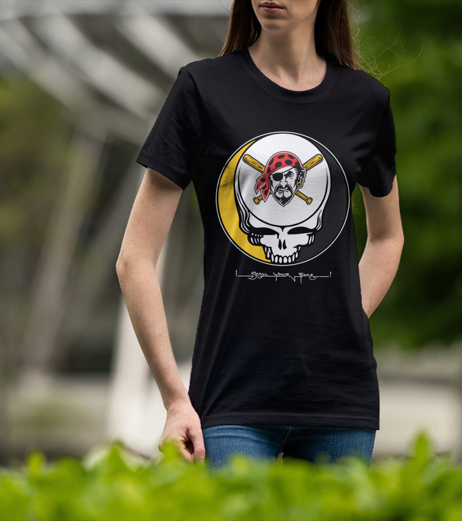 Grateful Dead Steal Your Face Pittsburgh Pirates Skull T-Shirt