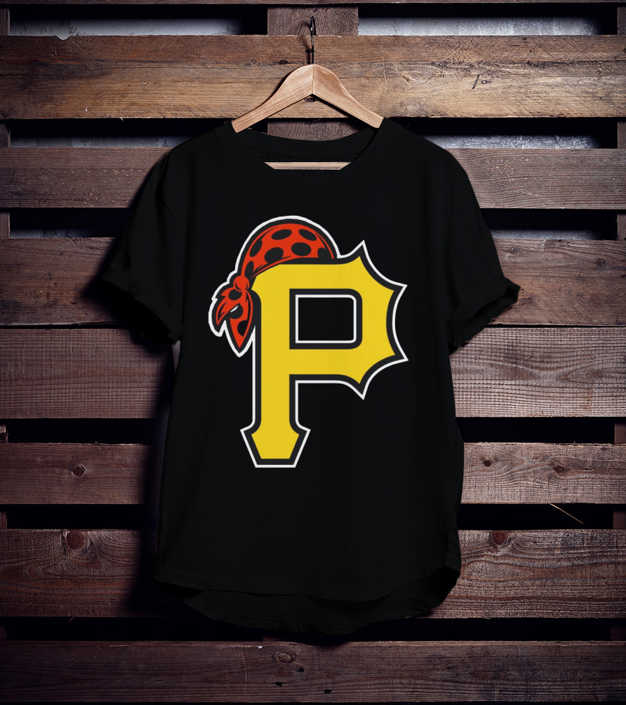Pittsburgh Pirates Logo With Pirate Hat And Yellow P T-Shirt