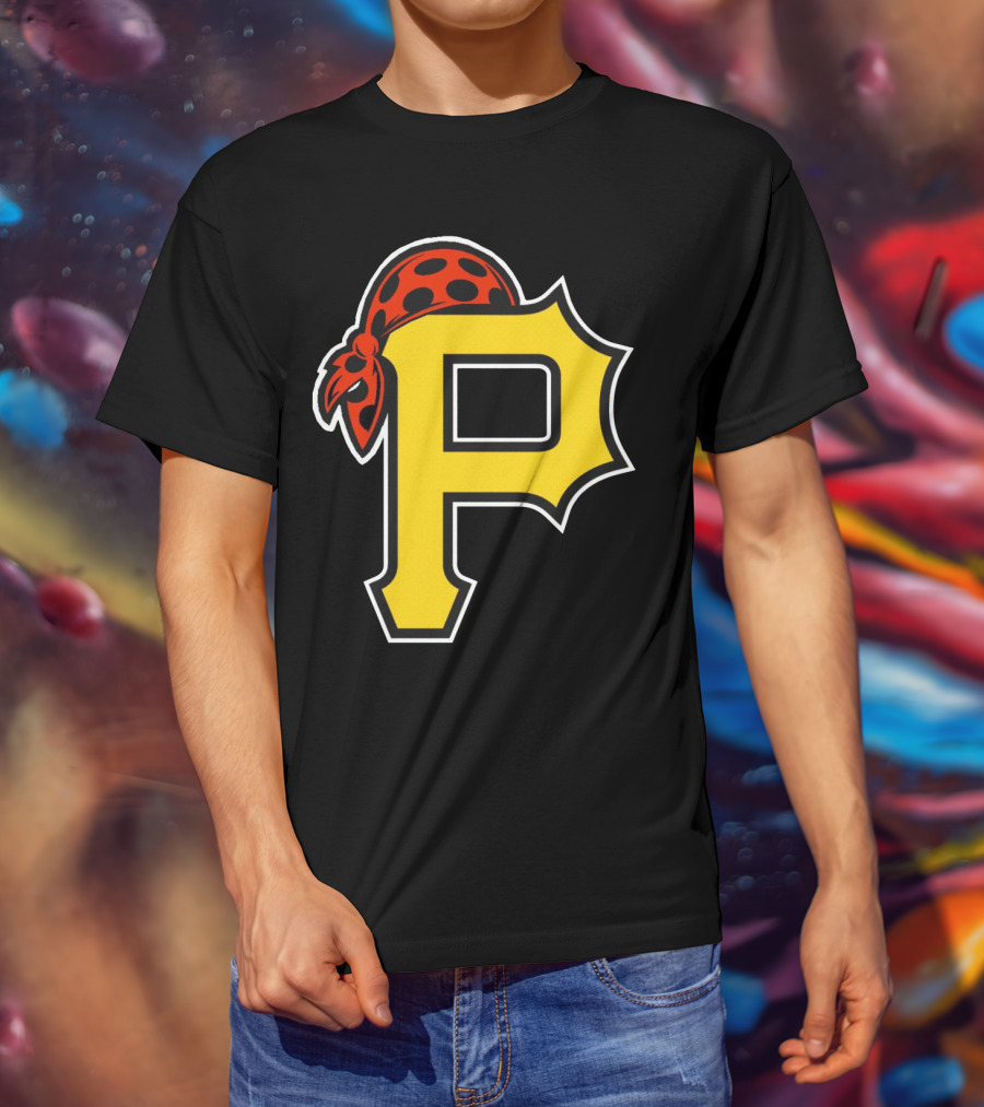 Pittsburgh Pirates Logo With Pirate Hat And Yellow P T-Shirt
