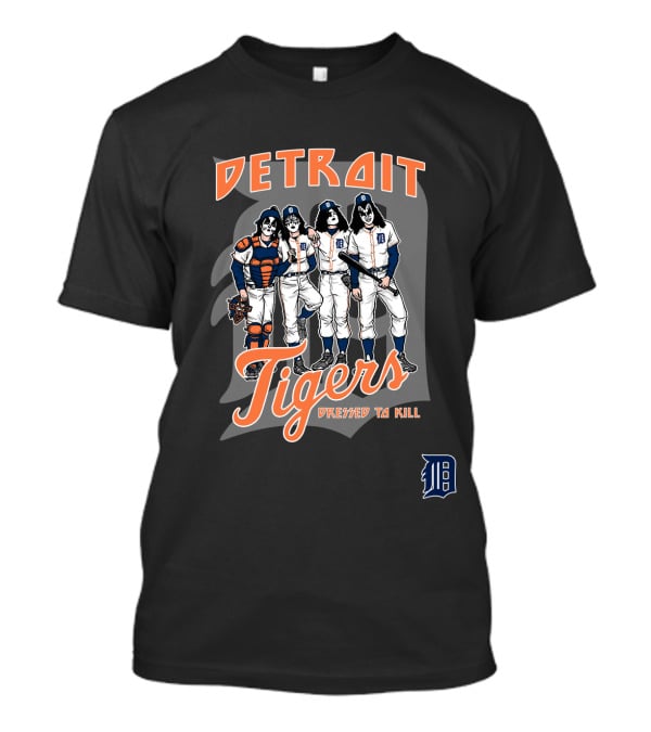 KISS Detroit Tigers Dressed To Kill Baseball Players T-Shirt