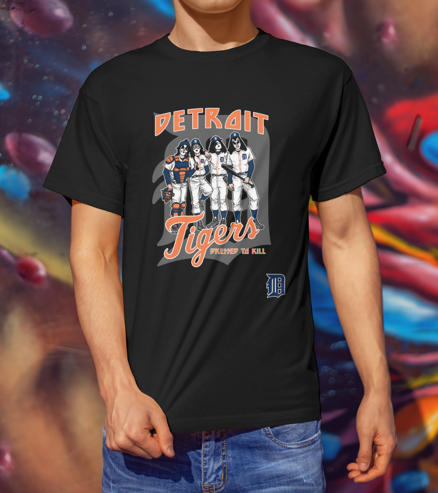 KISS Detroit Tigers Dressed To Kill Baseball Players T-Shirt