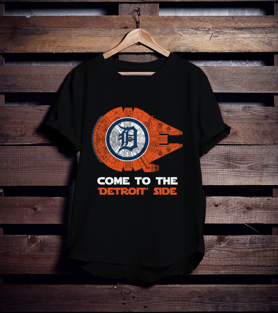 Detroit Tigers Come To The Detroit Side Millennium Falcon T-Shirt