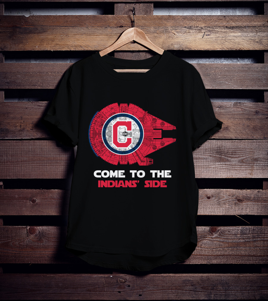 Come To The Indians' Side Millennium Falcon Crossover T-Shirt