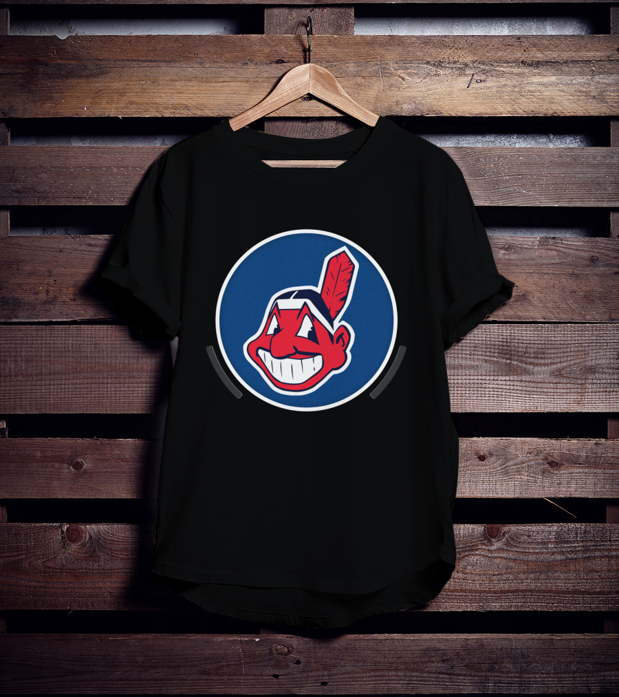 Cleveland Indians Chief Wahoo Icon Blue Circle T-Shirt