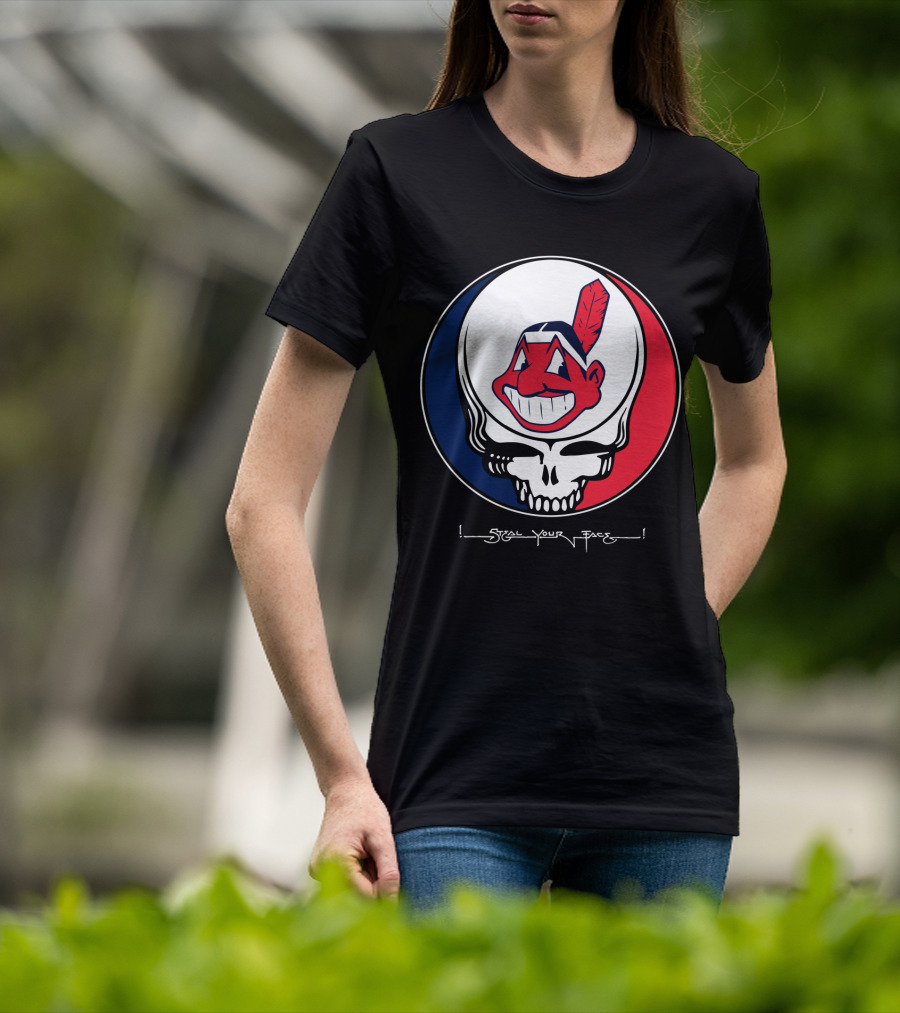 Grateful Dead Cleveland Indians Steal Your Face Icon T-Shirt