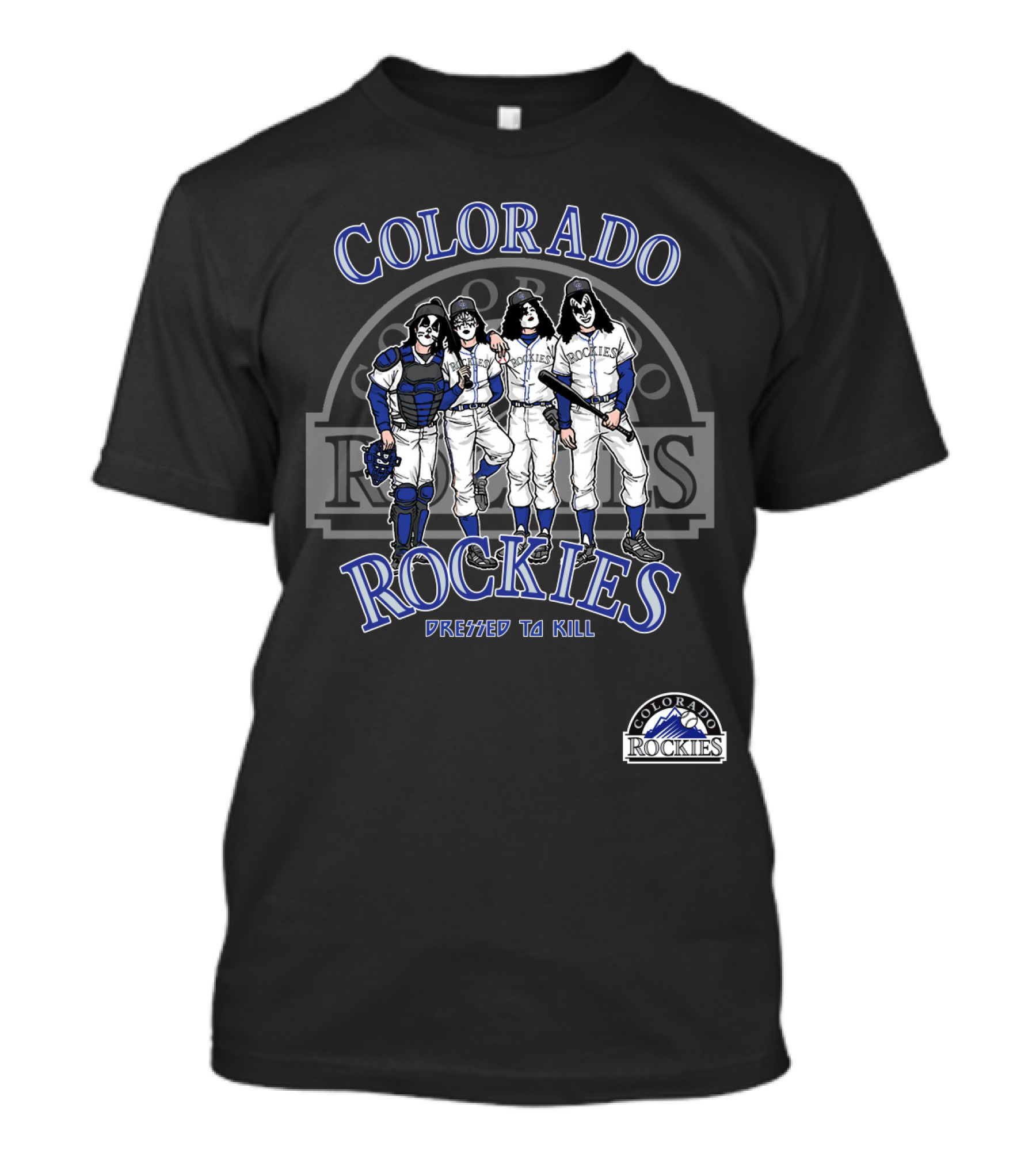 Colorado Rockies KISS Dressed To Kill Baseball T-Shirt