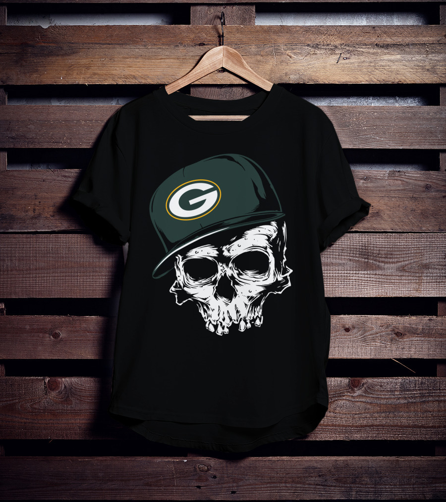 Green Bay Packers Skull Cap T-Shirt