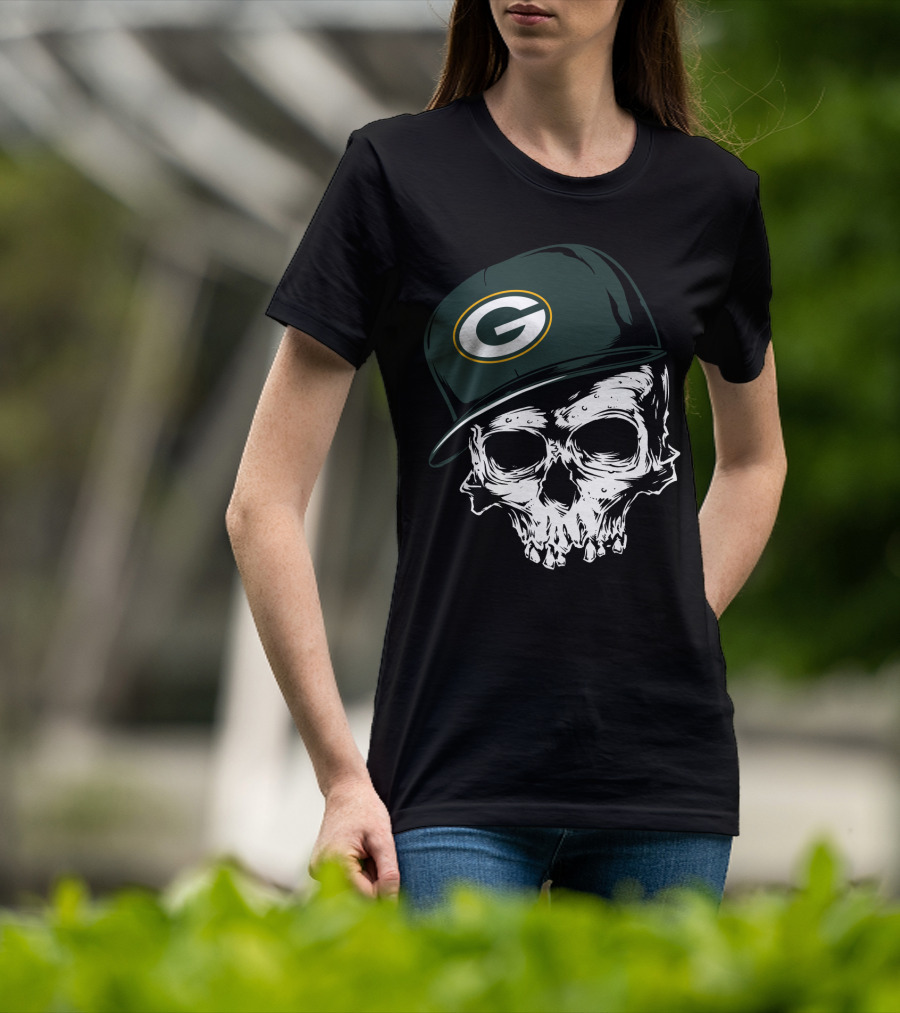 Green Bay Packers Skull Cap T-Shirt
