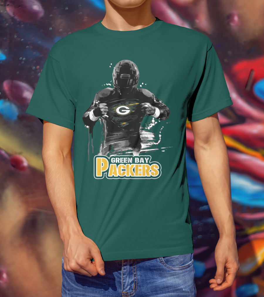 Green Bay Packers Superhero Football Player Iconic Team T-Shirt