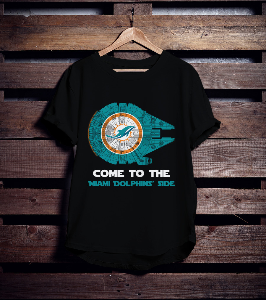 Miami Dolphins Come To The Dolphins' Side Millennium Falcon T-Shirt