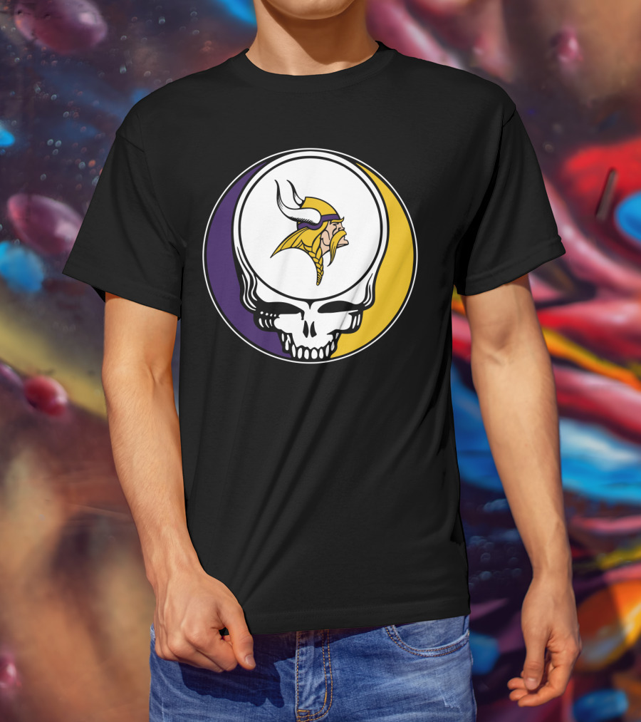 GRATEFUL DEAD Vikings Logo Skull Helmet T-Shirt