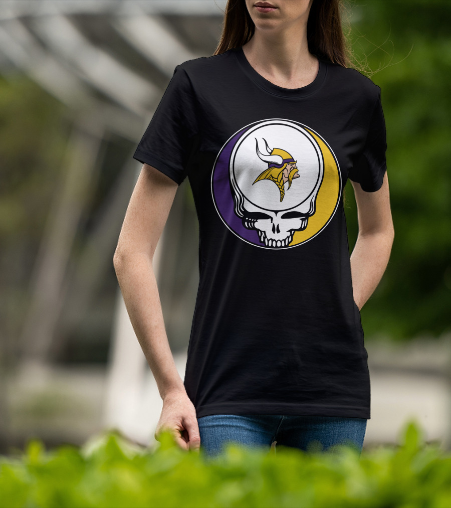 GRATEFUL DEAD Vikings Logo Skull Helmet T-Shirt
