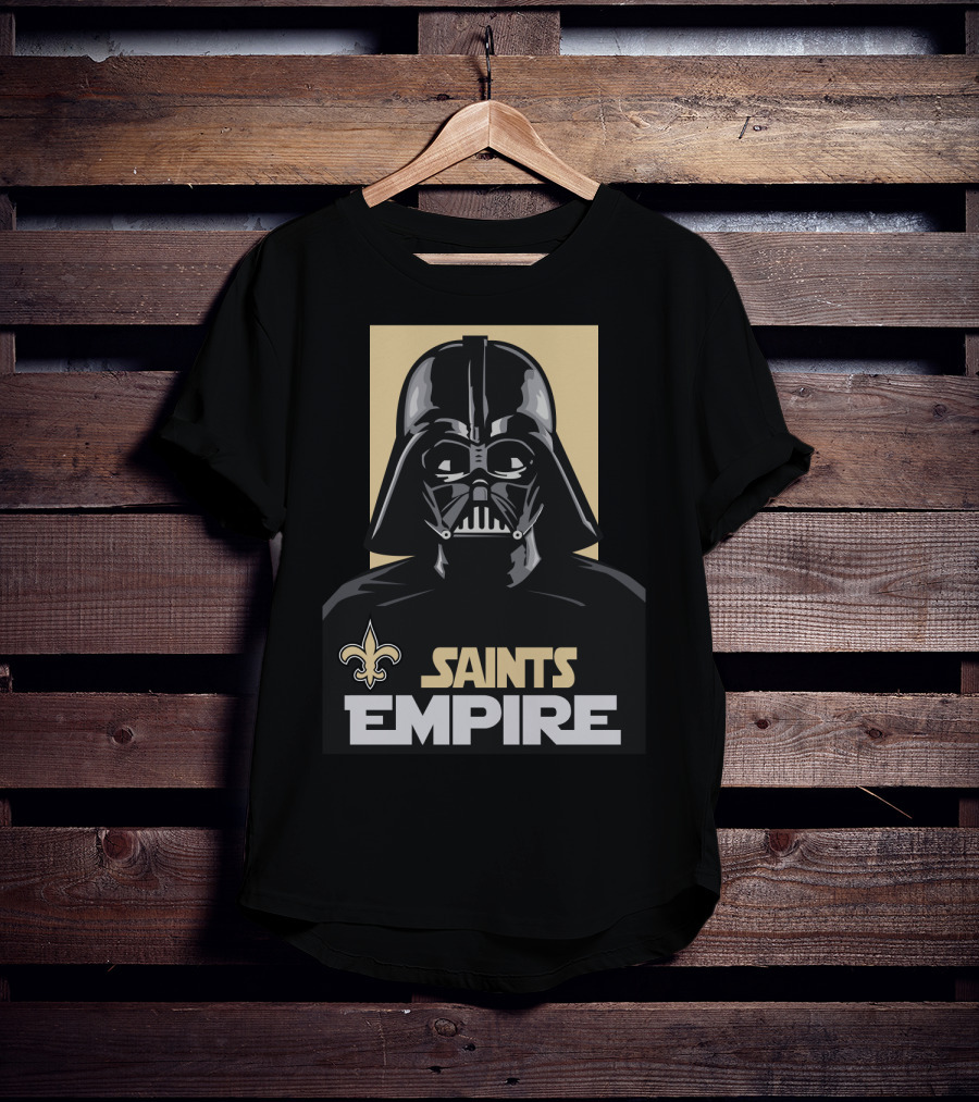 New Orleans Saints Empire Darth Vader Iconic Crossover Football T-Shirt