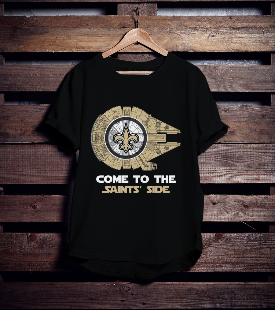 New Orleans Saints Come To The Saints' Side Millennium Falcon T-Shirt