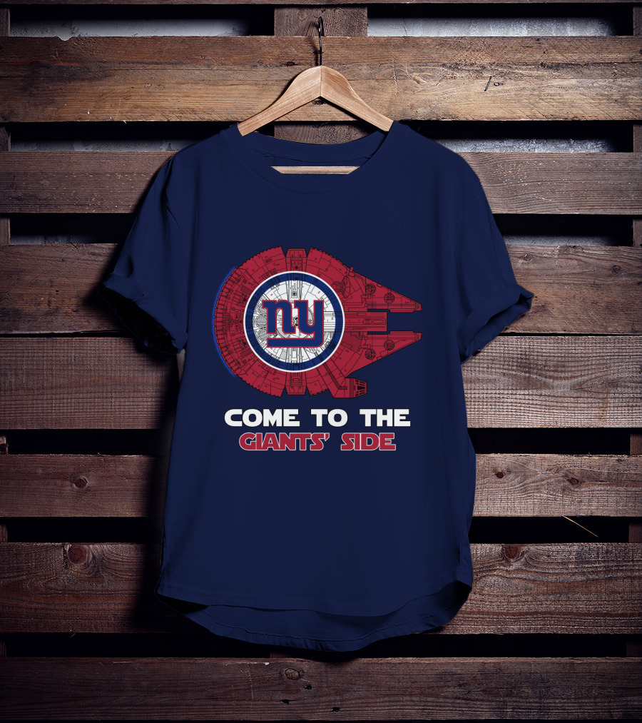 Come To The Giants' Side New York Giants Millennium Falcon T-Shirt