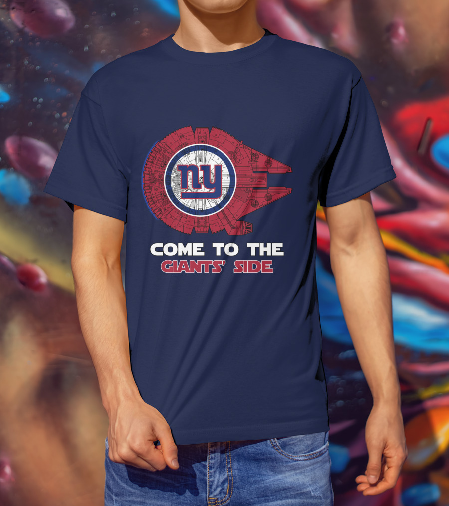 Come To The Giants' Side New York Giants Millennium Falcon T-Shirt