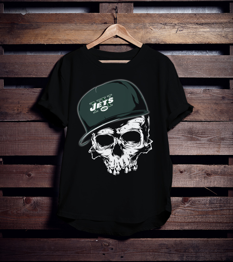 New York Jets Skull With Cap T-Shirt