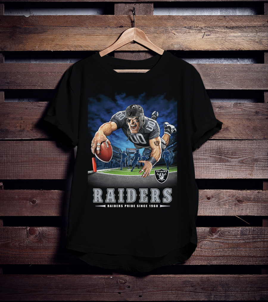 Raiders Pride Since 1960 Touchdown Football Player Raiders T-Shirt
