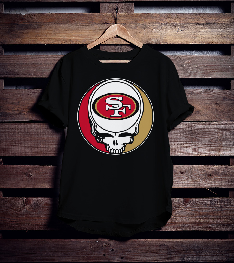 Grateful Dead San Francisco 49ers Skull Logo Combination T-Shirt