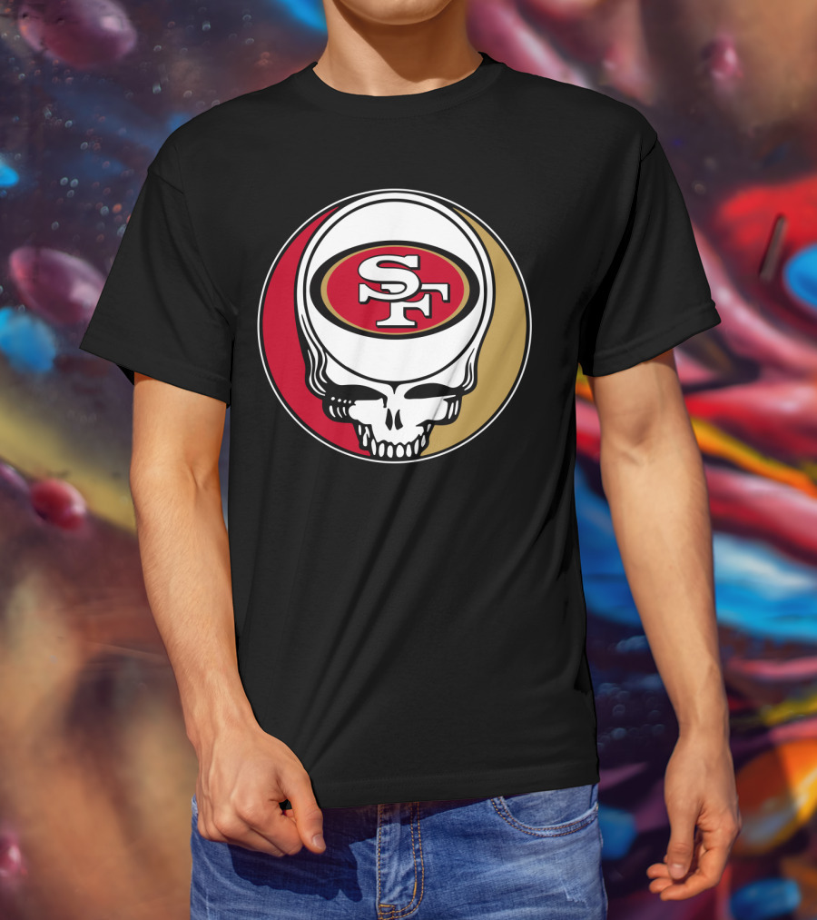 Grateful Dead San Francisco 49ers Skull Logo Combination T-Shirt