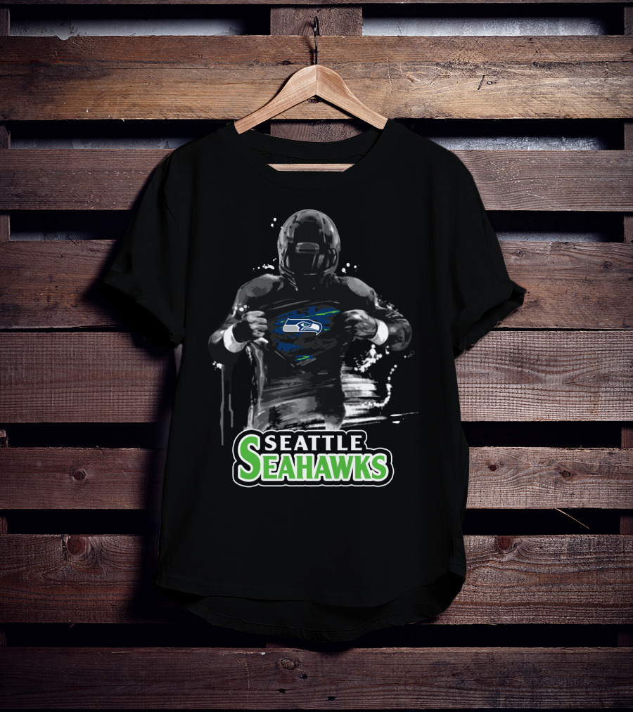 Seattle Seahawks Football Fan Heroic Logo Reveal T-Shirt
