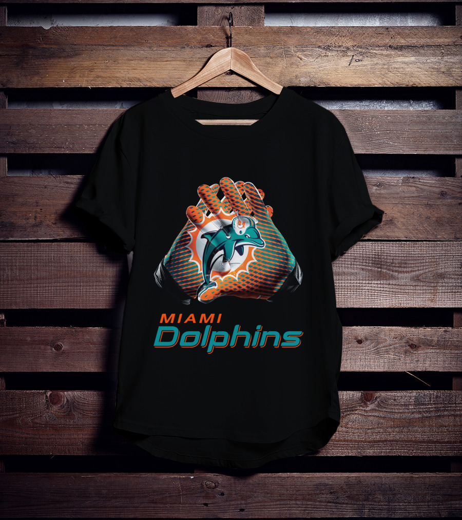 Miami Dolphins Nfl Team Gloves Fan T-Shirt